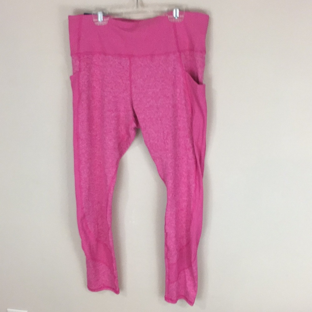 Members Mark Soft Ribbed High Rise Barbie Pink Leggings Size Large NWT